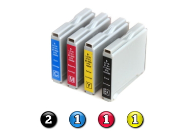 5 Pack Combo Compatible Brother LC57 (2BK/1C/1M/1Y) ink cartridges